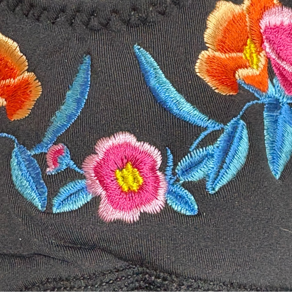 NWT Rowley Black Floral Embroidered Neoprene One Piece Swimsuit XS Pool‎ Beach - Picture 8 of 10